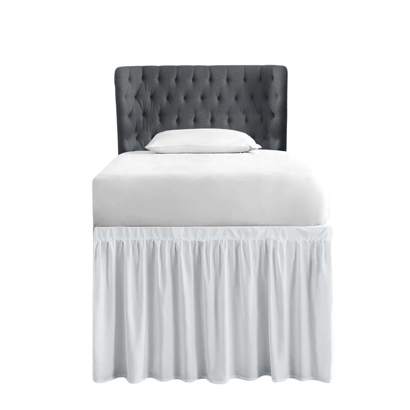 Dorm Bed Skirt, Dorm Bed Skirt Twin Xl, 100% Microfiber Dorm Bed Skirt, Twin Extra Long Dorm Bedding,Ruffled Dorn Bed Skirt, Col