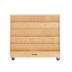 Ecr4Kids Double-Sided Mobile Book Display, Classroom Bookshelf, Natural