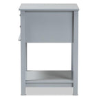 Baxton Studio Willow Light Grey Finished 2-Drawer Wood End Table