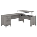 Bush Furniture Somerset 72W 3 Position Sit To Stand L Shaped Desk In Platinum Gray