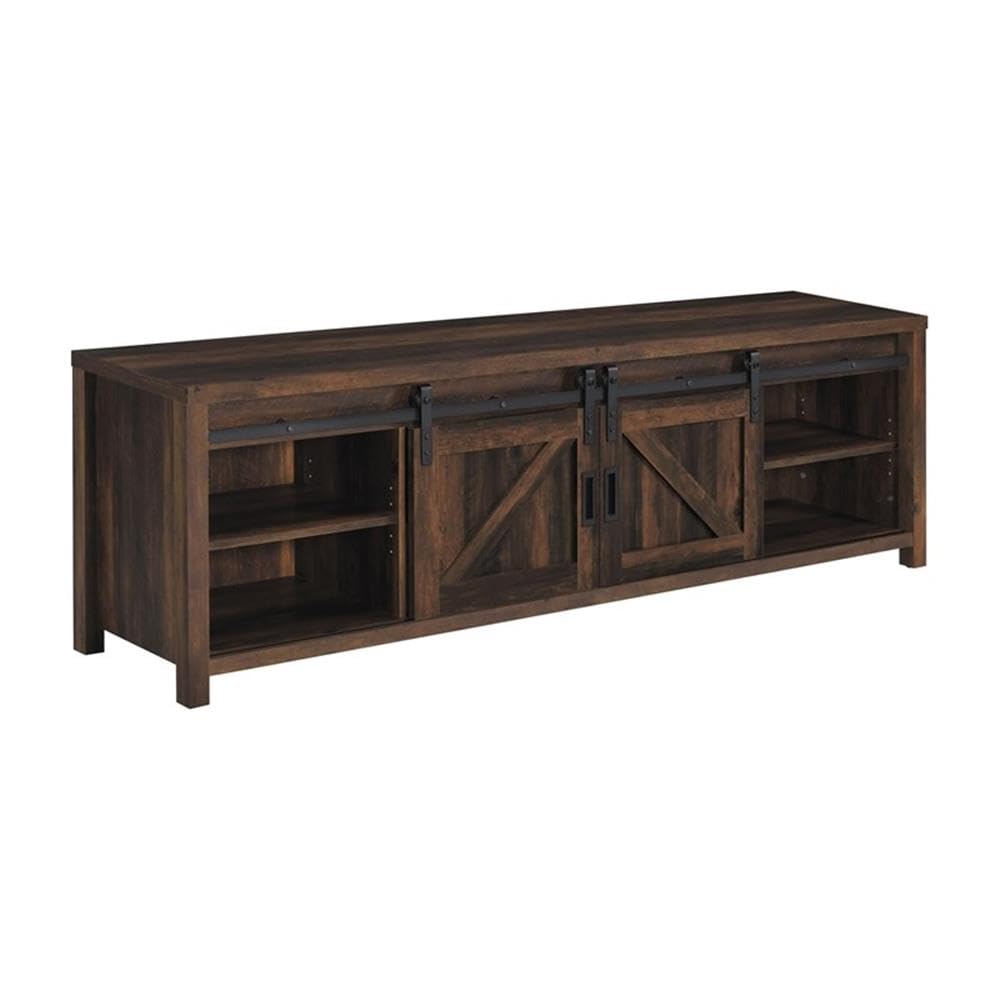 Coaster Home Furnishings Madra Rectangular TV Console with 2 Sliding Doors Dark Pine