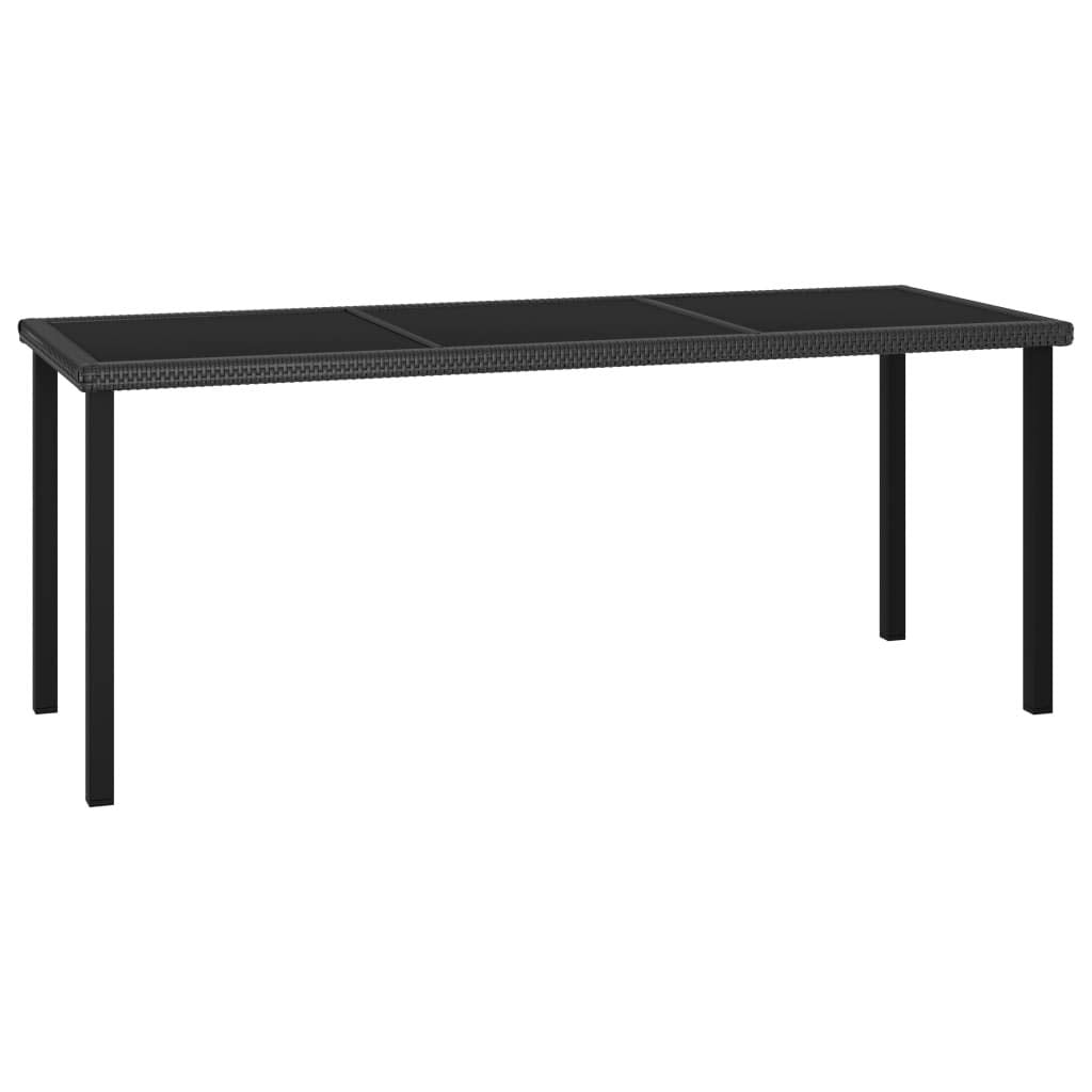 vidaXL Patio Dining Table, Patio Table with Glass Top, Garden Table, Garden Furniture for Front Porch Deck Lawn Backyard, Modern