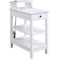 Acme Slayer Side Table with USB Charging Dock in White