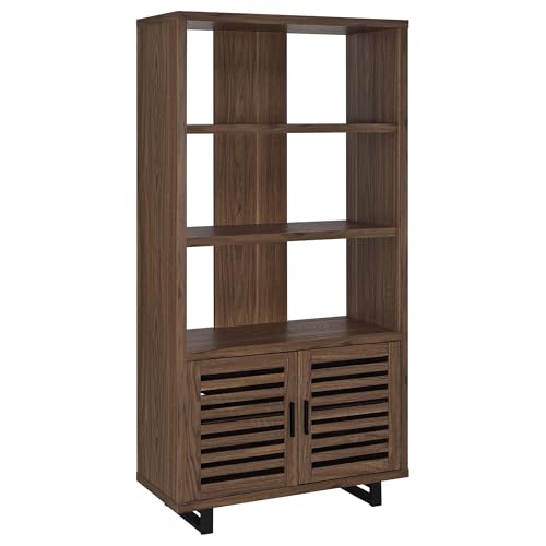 Coaster Home Furnishings Maddox 71-Inch 3-Shelf Cabinet Bookcase Walnut