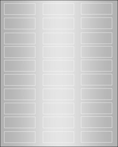 3/4' X 2 1/4' Silver Foil Labels For Laser Printers - 10 Sheets / 300 Labels