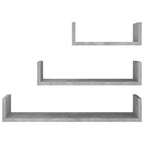 Vidaxl Wall Display Shelf 3 Pcs Concrete Gray Engineered Wood