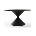 LILOLA LIVING Haven 59' Round Ebony Black Pedestal Dining Table with Hourglass Base
