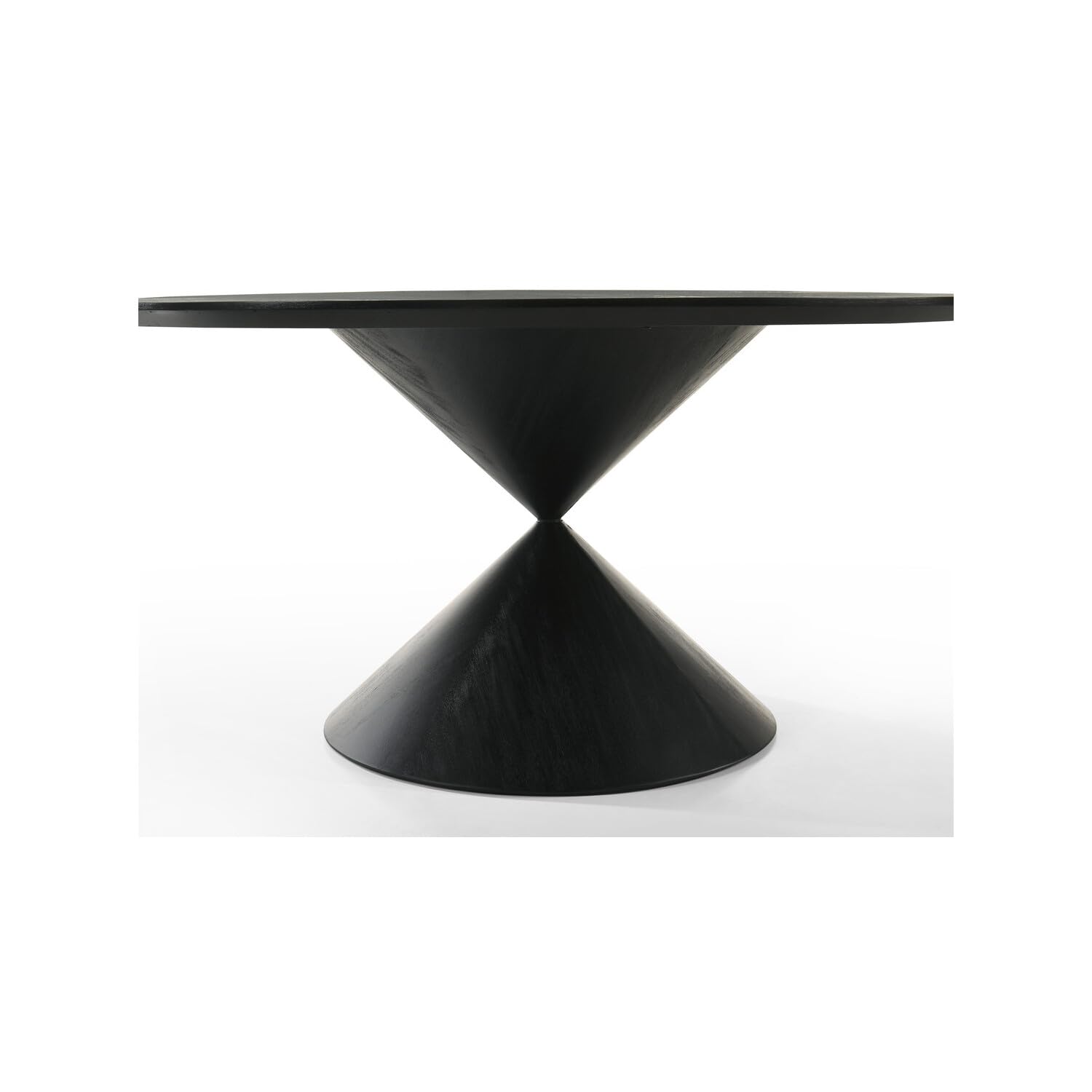 LILOLA LIVING Haven 59' Round Ebony Black Pedestal Dining Table with Hourglass Base