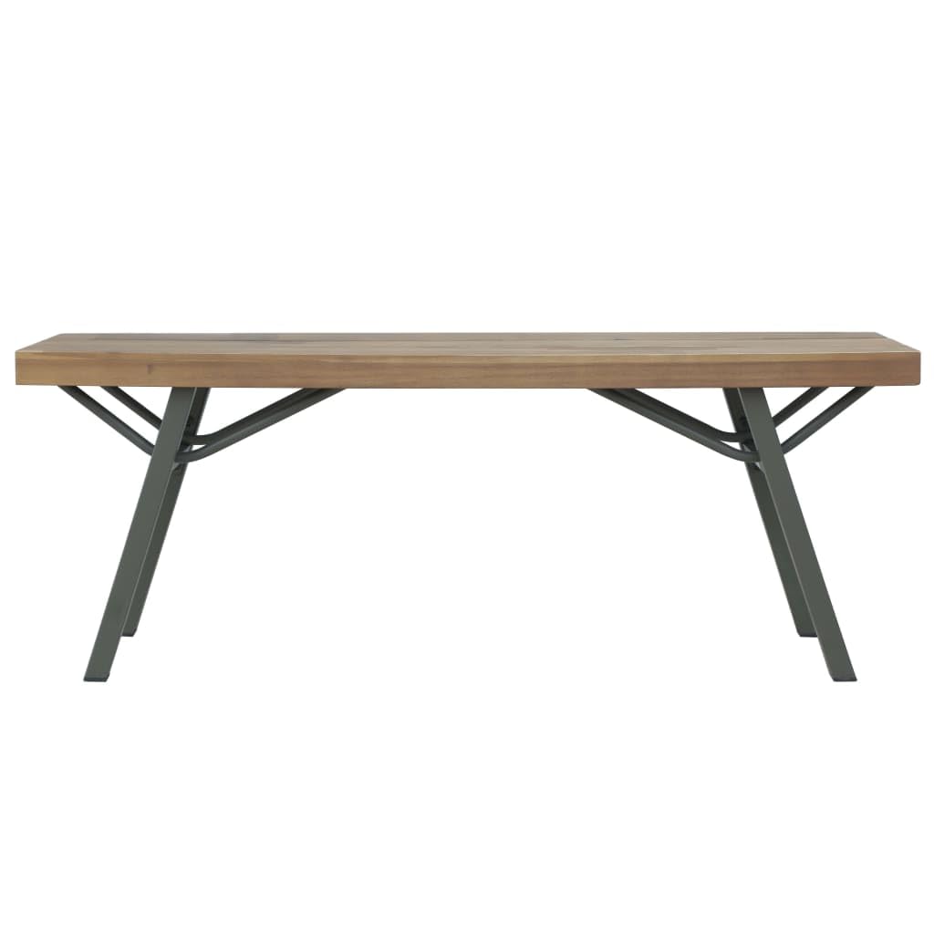 vidaXL Patio Bench Made of Solid Acacia Wood with Oil Finish - Weather Resistant Outdoor Furniture for Patio Decor - Comfortable Seating with Easy Assembly - Brown