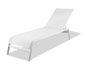 White Line Imports Sunset Outdoor Chaise Lounge, Taupe or Grey Aluminium Frame, Powder-Coating Finish, Textiline Sling Seat with Reinforcement, Set of 2