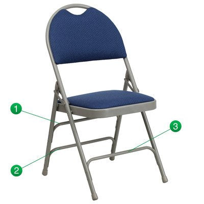 Hercules Series Folding Chair [Set Of 2] Finish: Navy