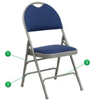 Hercules Series Folding Chair [Set Of 2] Finish: Navy