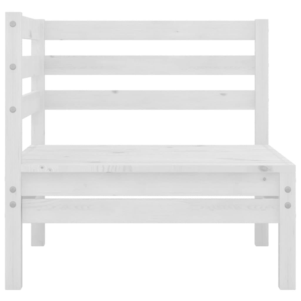 vidaXL Patio Lounge Set - 3 Piece, Solid Pinewood Material, Modular Design, Ideal for Outdoor and Indoor Use, Minimal Maintenance, White