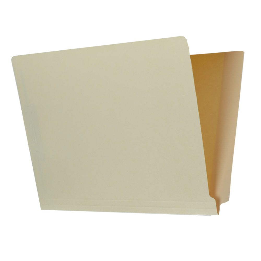 The File King Full Side Tab Manila File Folder With Fastener - Letter Size | Box Of 50 | Space For Jacket Labeling | 11-Pt Fiber