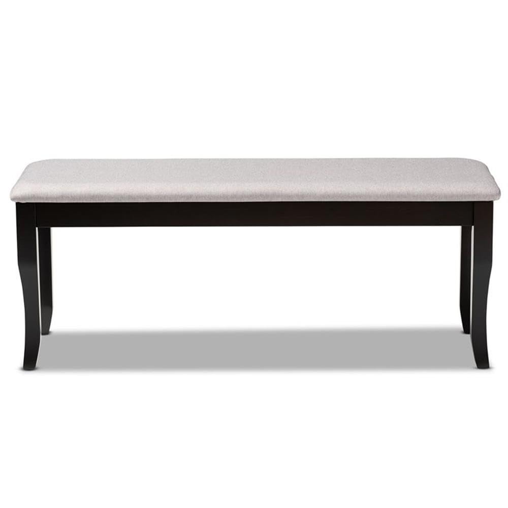Baxton Studio Cornelie Modern and Contemporary Transitional Grey Fabric Upholstered and Dark Brown Finished Wood Dining Bench