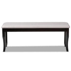 Baxton Studio Cornelie Modern and Contemporary Transitional Grey Fabric Upholstered and Dark Brown Finished Wood Dining Bench