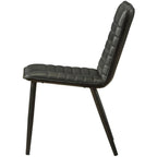Acme Hosmer Leather Dining Side Chair in Antique Black (Set of 2)