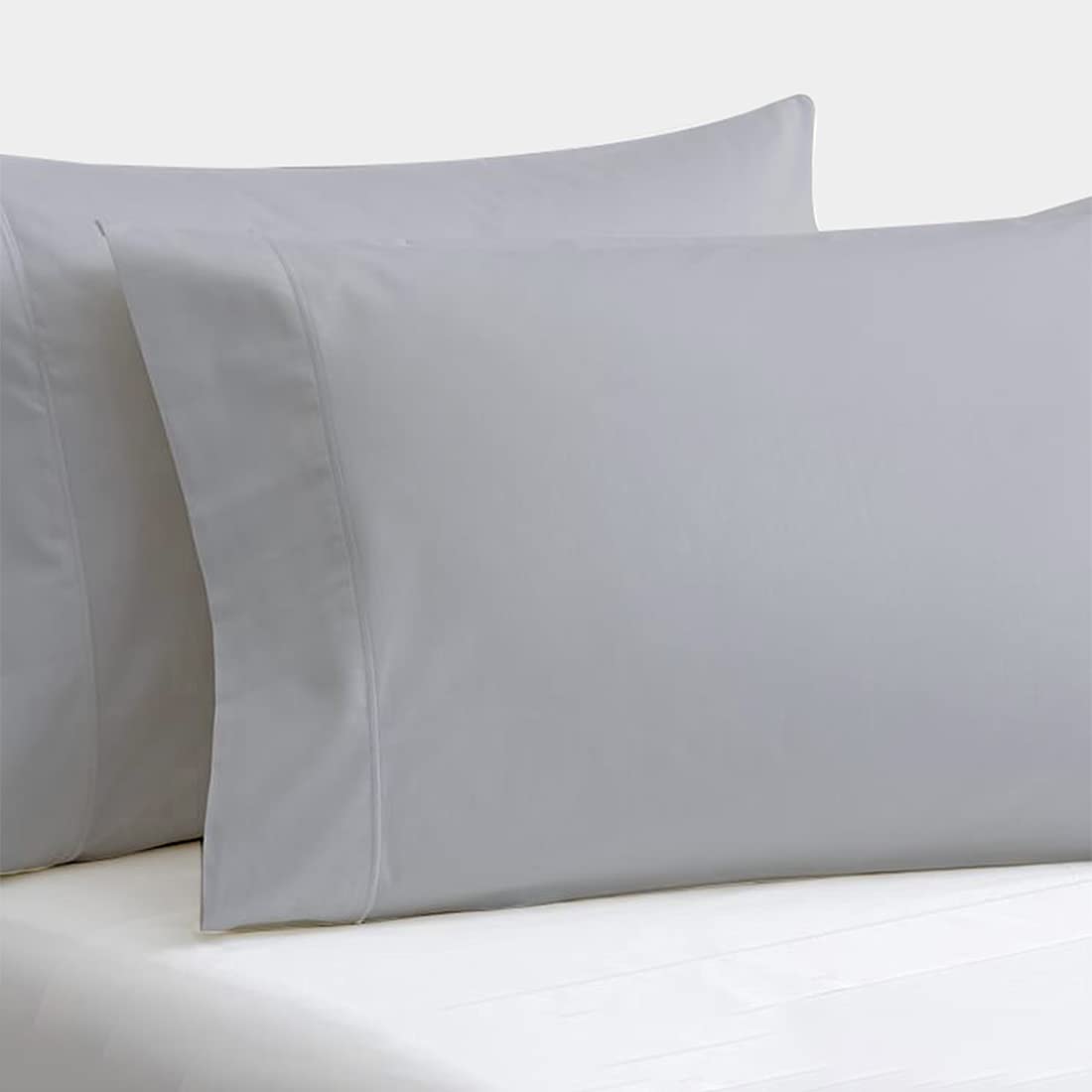 Charlottelyhues Silver Standard Size Egyptian Cotton Pillow Cases 1000 Thread Count Super Soft Pack Of 2 Luxurious Hotel Class P