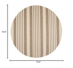 Safavieh Courtyard Collection 5'3' Round Brown/Bone Cy6062 Stripe Indoor/ Outdoor Patio Backyard Mudroom Area Rug