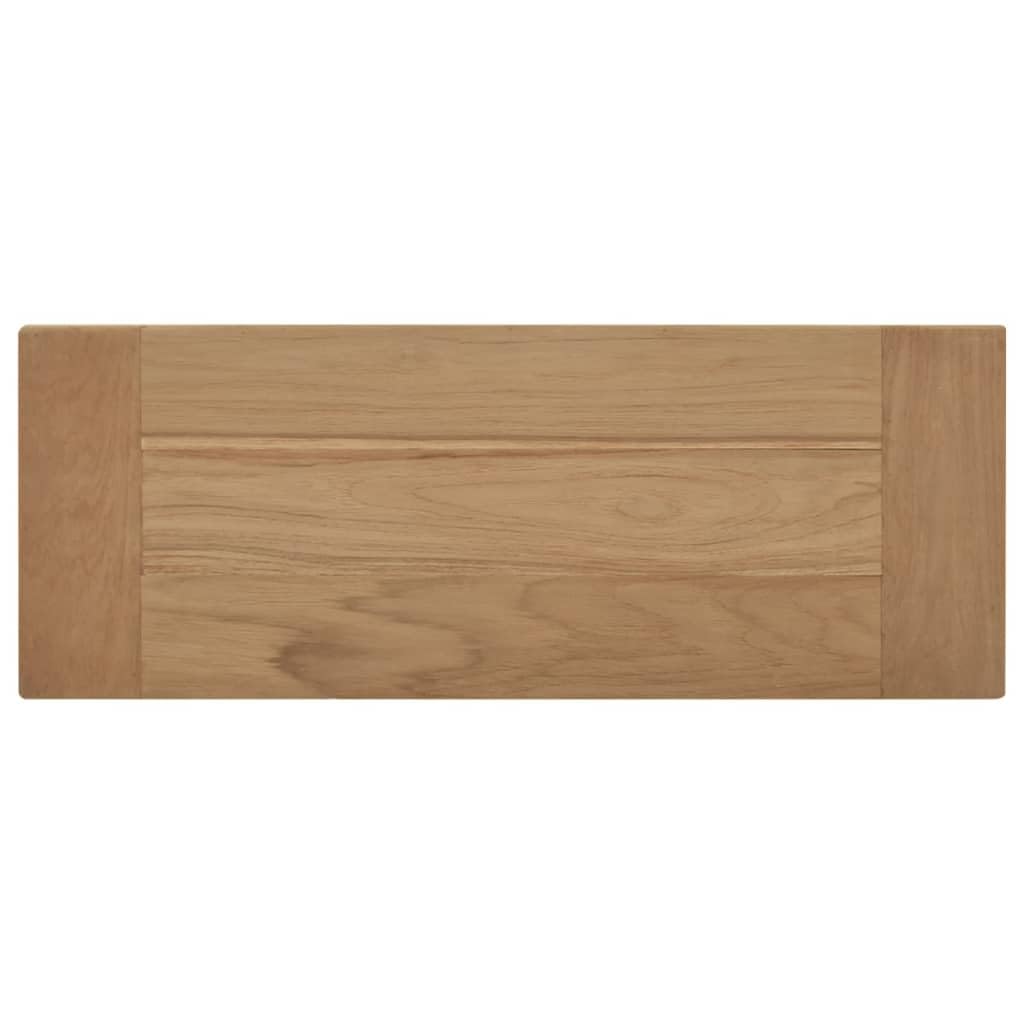 vidaXL Solid Wood Teak Bench ?Retro-Style Furniture for Office, Lounge Area, Bedrooms and Gardens, Black and Brown, Easy-to-Clean Surface