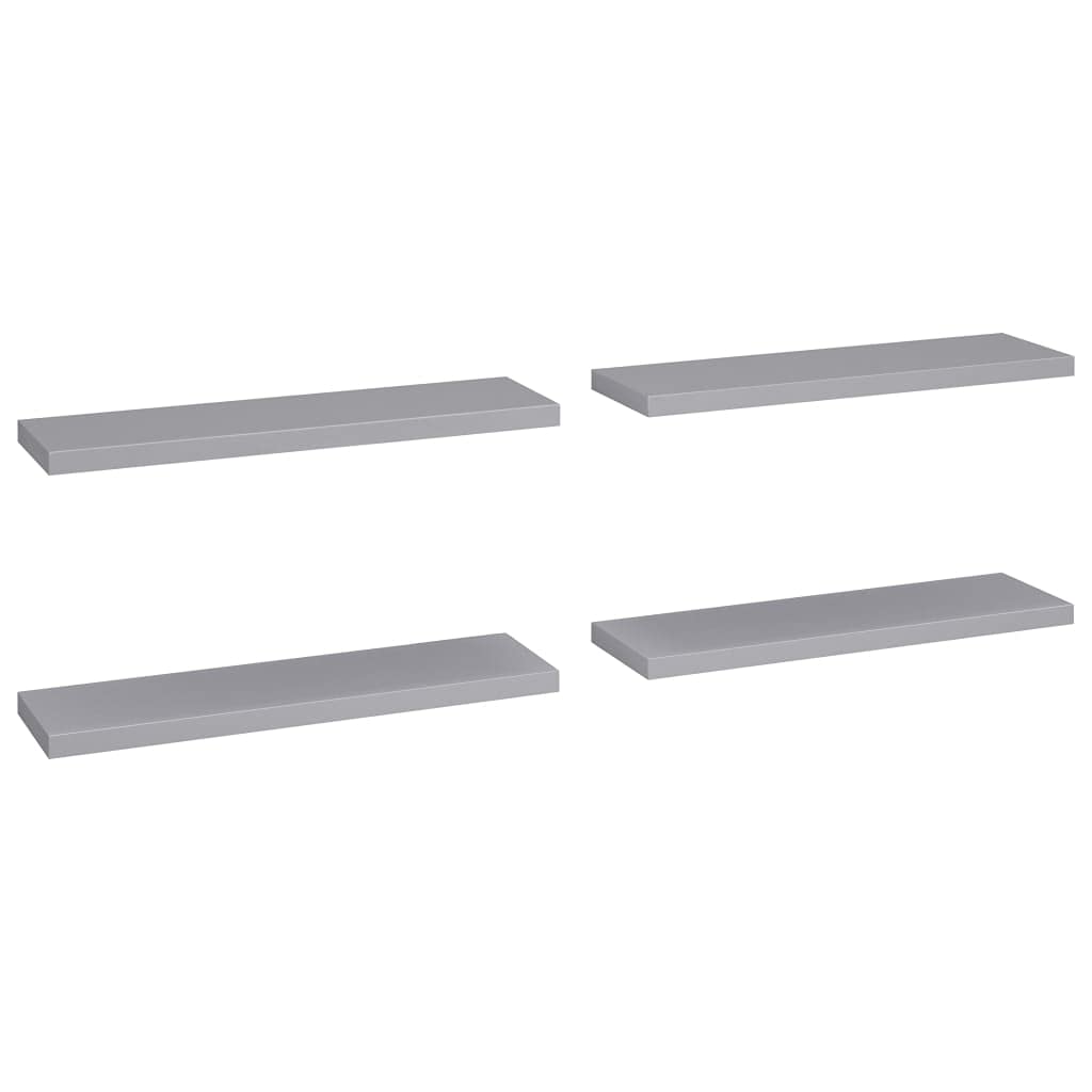 Vidaxl Floating Wall Shelves, Set Of 4, Honeycomb Mdf And Metal Frame, Gray, Easy Install, Modern Decoration, Versatile And Dura