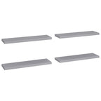 Vidaxl Floating Wall Shelves, Set Of 4, Honeycomb Mdf And Metal Frame, Gray, Easy Install, Modern Decoration, Versatile And Dura