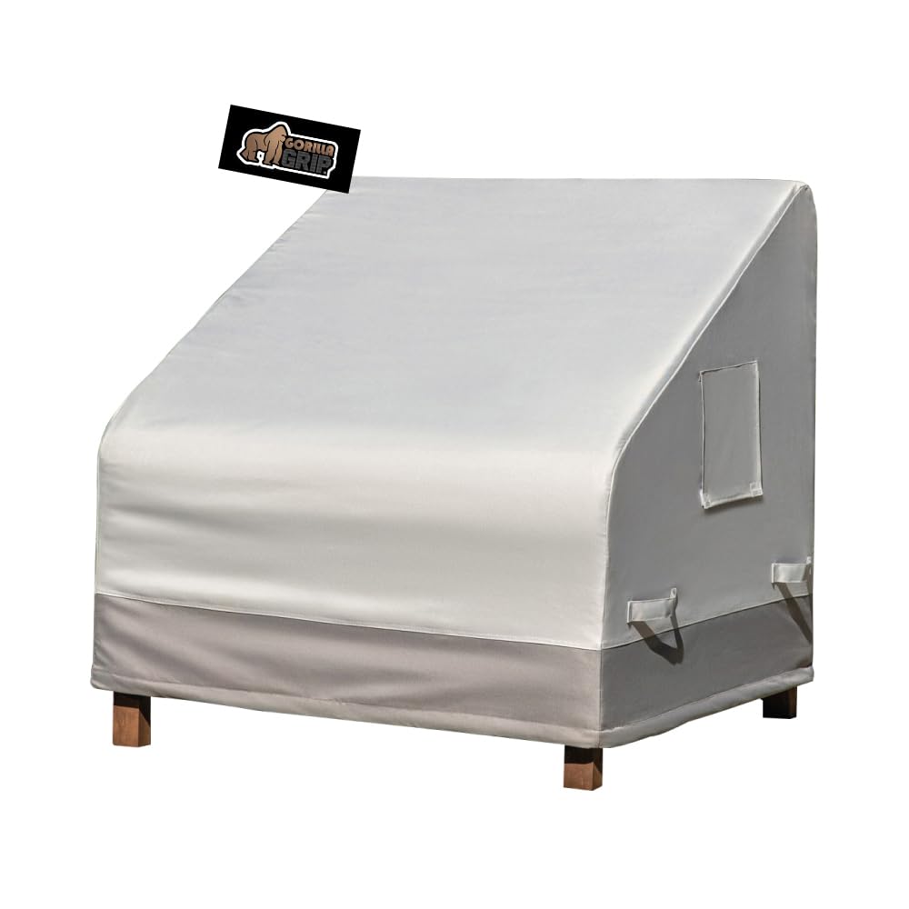 Gorilla Grip Waterproof Medium Outdoor Chair Cover, 36 Inch, Adjustable Furniture Cover Sets For Winter, Keep Cushions Dry, Prot