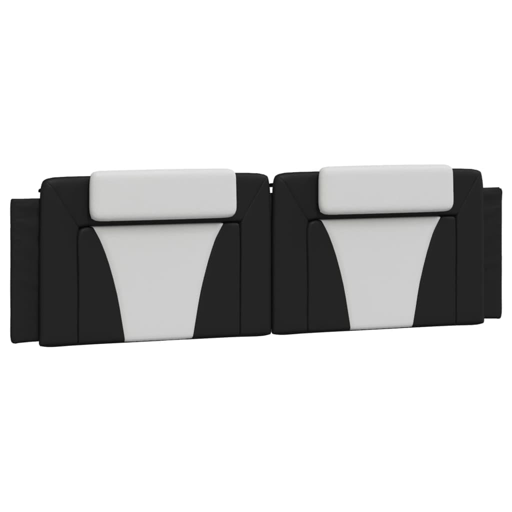 vidaXL Upholstered Headboard Cushion in Faux Leather-Black/White 72-Wall Mountable/Pillow Design