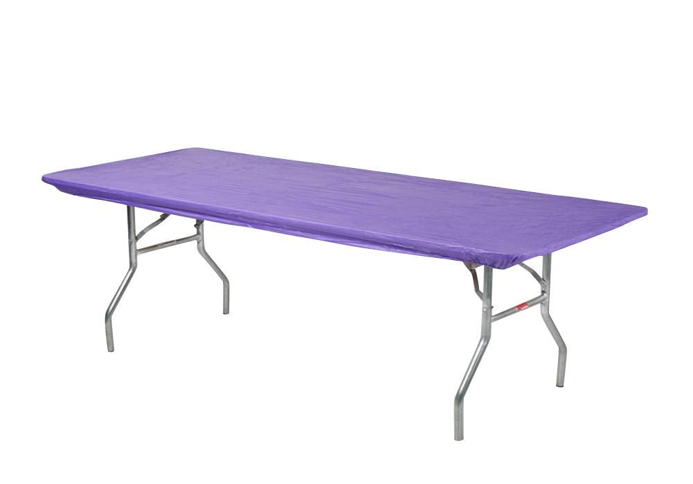 Kwik-Covers 8' Rectangle Plastic Table Covers 30' X 96', Bundle Of 5 (Purple)