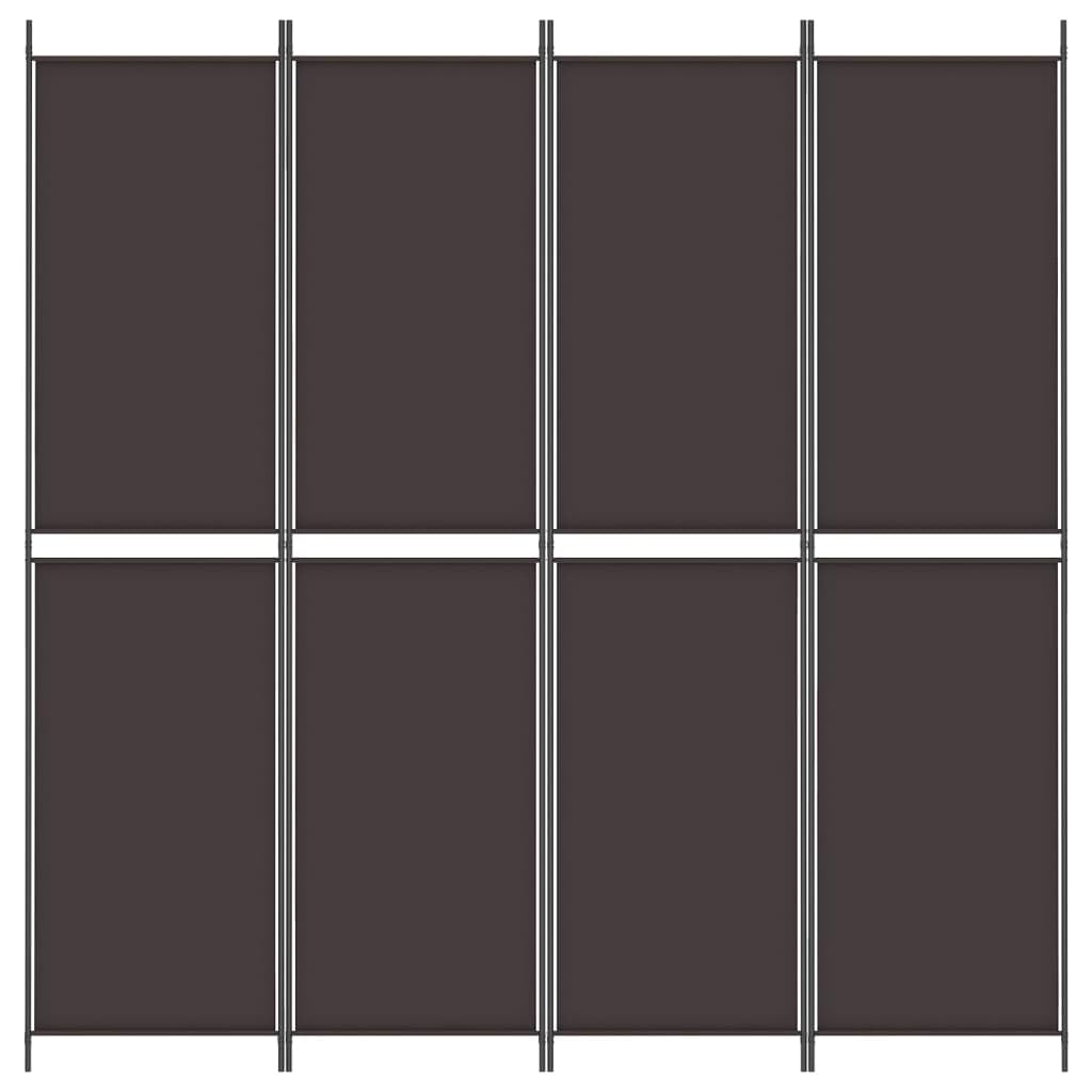 vidaXL 4-Panel Room Divider in Brown Fabric - Versatile Space-Saving Design for Bedrooms, Living Room, Office - Durable Material and Stylish Appearance