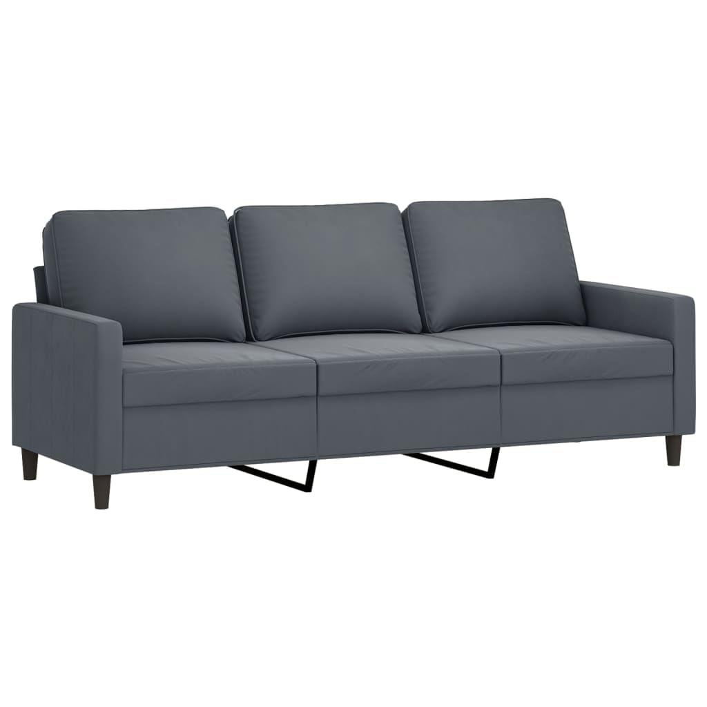 vidaXL 2-Piece Dark Gray Velvet Sofa Set - Comfortable Seating with Armrests & Cushions for Living Room or Office