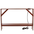 The Lakeside Collection Skinny Console Sofa Table With Power Outlets And Usb Ports, Walnut