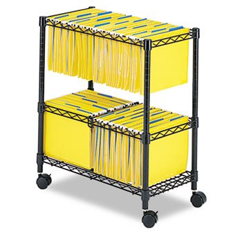 Safco Two-Tier Rolling File Cart File,Mobile,Cart,2Tier,Bk E2366 (Pack Of2)