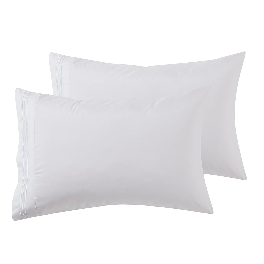 Nestl White Pillow Cases Queen Size Set Of 2, Soft Queen Pillow Case, 1800 Microfiber Queen Pillow Cases 2, Pillowcases Queen, Envelope Closure Pillowcase, Pillow Covers Queen Size, 20X30 Inches