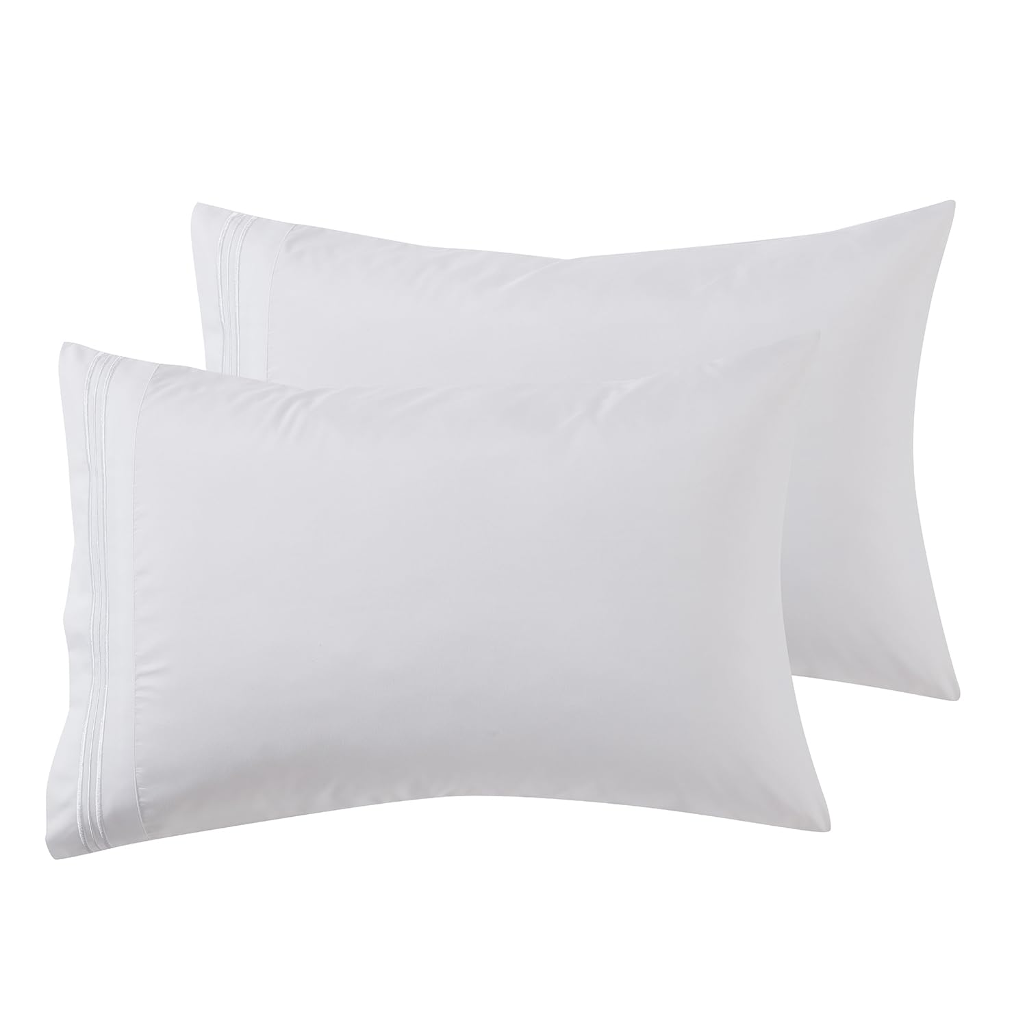 Nestl White Pillow Cases Queen Size Set Of 2, Soft Queen Pillow Case, 1800 Microfiber Queen Pillow Cases 2, Pillowcases Queen, Envelope Closure Pillowcase, Pillow Covers Queen Size, 20X30 Inches