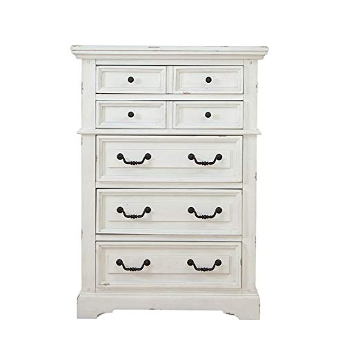 American Woodcrafters Stonebrook 5-Drawer Antique White Wood Chest