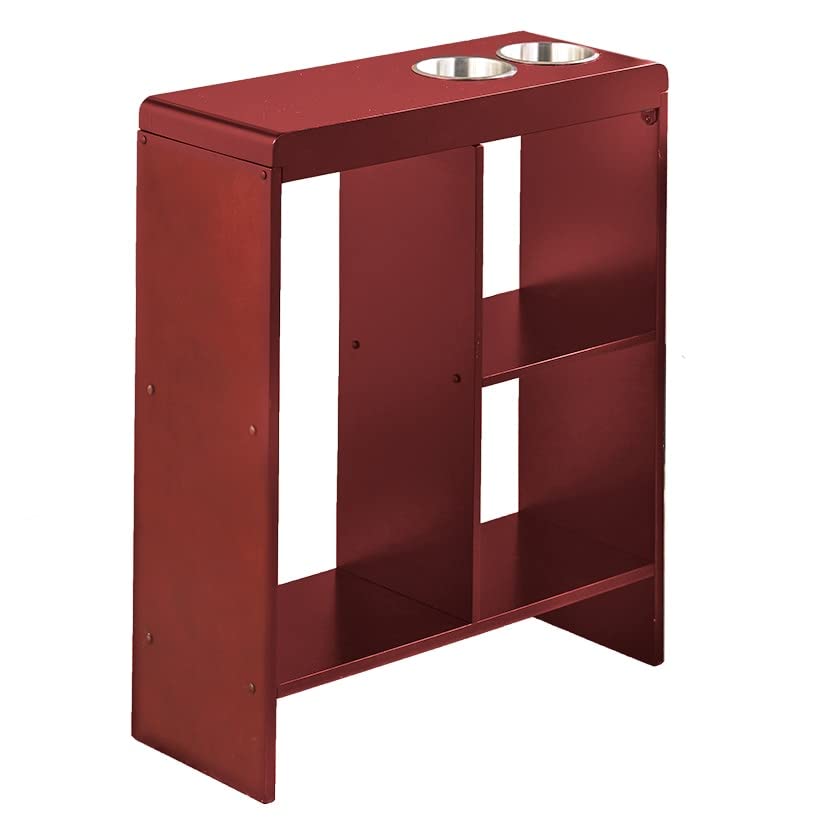 Slim End Tables with Drink Holders  Walnut