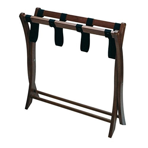 Ergode Scarlett Luggage Rack - Solid Wood, Walnut Finish, Foldable Design, Supports up to 75 lbs, Perfect for Guestrooms - 26.5"W x 18.7"D x 20"H