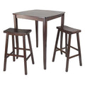 Ergode Exquisite Dining Set | Double Drop Leaf Table | Ladder Back Chairs | Solid Wood | Walnut Finish | (94380-VV)