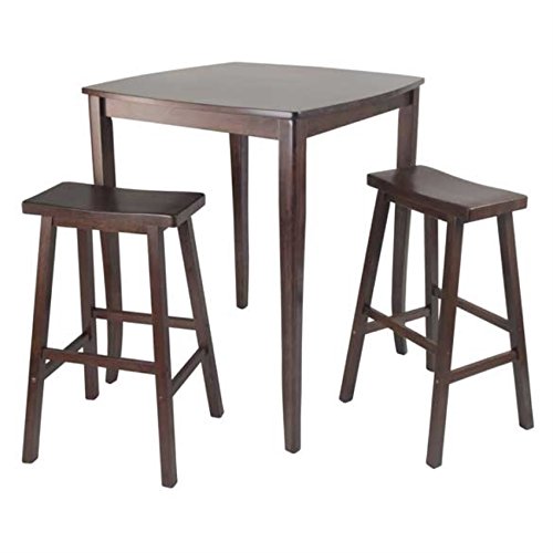 Ergode Exquisite Dining Set | Double Drop Leaf Table | Ladder Back Chairs | Solid Wood | Walnut Finish | (94380-VV)