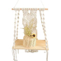 Ganvia Macrame Wall Hanging Plant Shelf  Indoor & Outdoor Floating Wood Shelve, Handmade Rope Boho Decorative Shelving For Plan