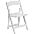 4 Pk. HERCULES Series 1000 lb. Capacity White Resin Folding Chair with Slatted Seat