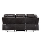 Acme Braylon Faux Leather Tufted Motion Reclining Sofa in Magnetite Black