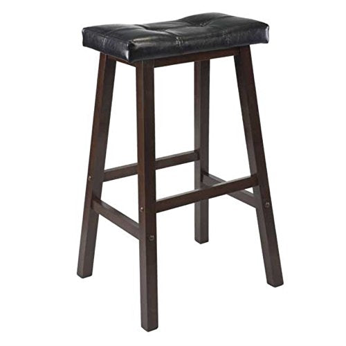 Ergode Mona Cushion Saddle Seat Bar Stool, Black & Walnut