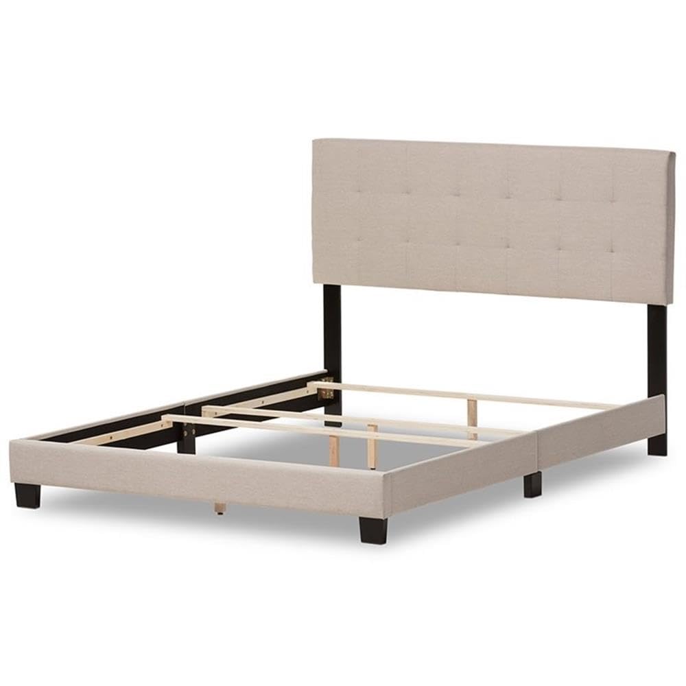 Baxton Studio Brookfield Grid-Tufting Bed Beige/Full