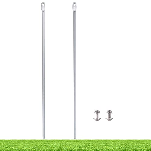 Kichwit 15.7' Long Metal Stakes For Yard Signs, 0.3 Inch Thickness, Stainless Steel Hardware Included