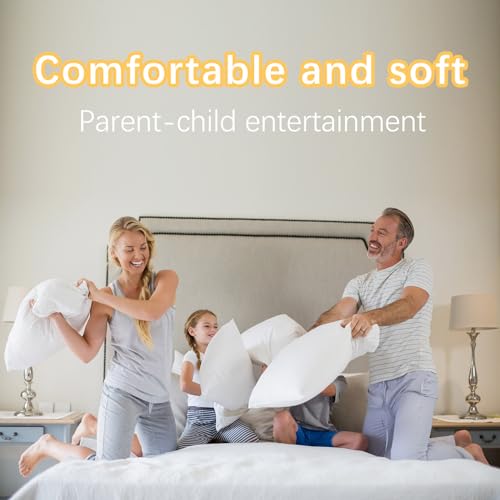 Okba Throw Pillows Insert Set Of 2, With 100% Cotton Cover, Bed And Couch - Indoor Hotel Decorative Pillows, 12X20 In White Pill