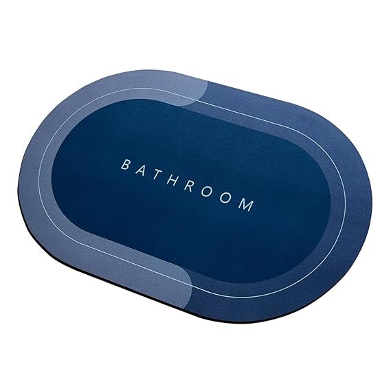 FlavorHaus Pack of 1 Quick Dry Soft Water Absorbing Rectangular Bathroom Mat | AntiSkid & NonSlip Rubber Doormat for Home, Kit