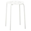 Ikea Marius Steel, Epoxy Powder Coating Stool (White), Set Of 1