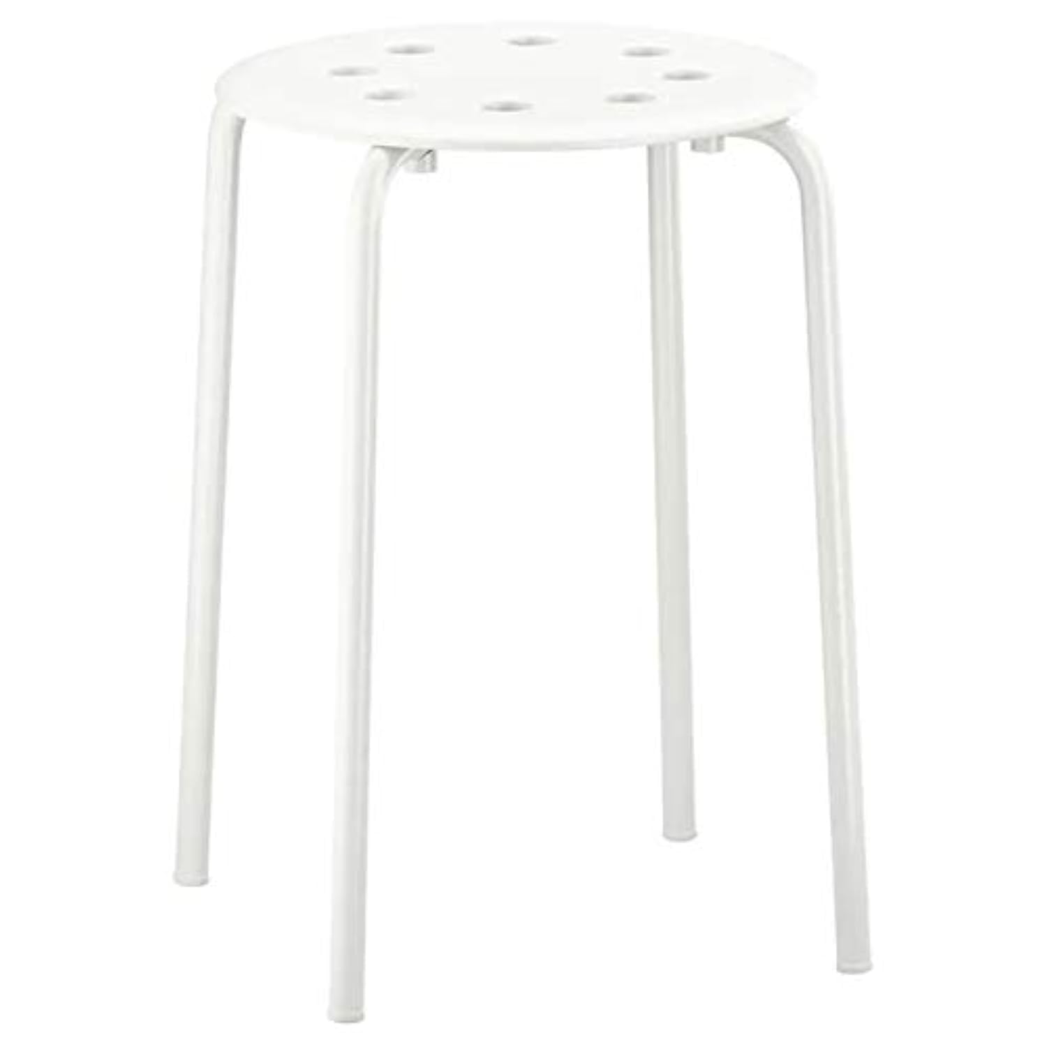 Ikea Marius Steel, Epoxy Powder Coating Stool (White), Set Of 1